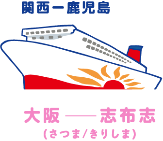 関西ー鹿児島 大阪ー志布志(さつま/きりしま)